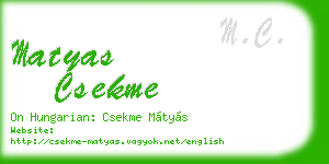 matyas csekme business card